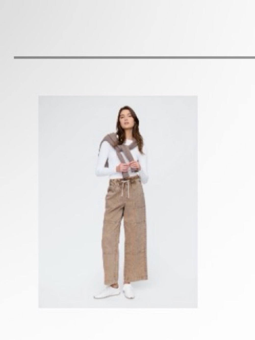 GAP Wide-Leg Drawstring Pants in Tan